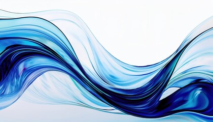 Fototapete -  fluid blue wave abstract background for web design, branding, print media, modern digital art, high-resolution flowing texture illustration
