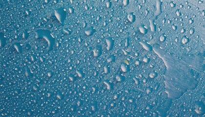 Poster -  water droplets on textured blue surface background for web design, branding, print media, and digital texture projects