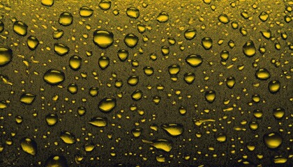 Poster -  yellow water droplets on textured surface abstract macro texture for web design, print media, branding backgrounds, or graphic projects