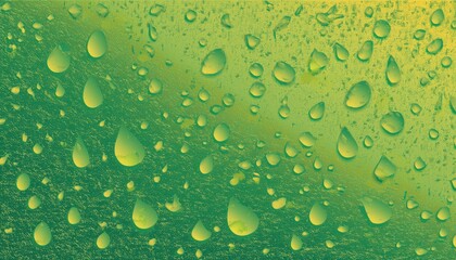Poster -  green water droplets texture on glass surface background for web design, print media, branding, and packaging projects