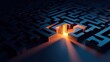 © Nathaphat - Abstract Maze with Illuminated Pathway Symbolizing Discovery and Problem Solving in Technology
