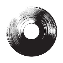 Wall Mural - vinyl music record halftone grunge vector design element