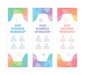 Wall Mural - modern business banner templates with abstract geometric patterns. perfect for workshops, events, co