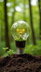 light bulb with plant