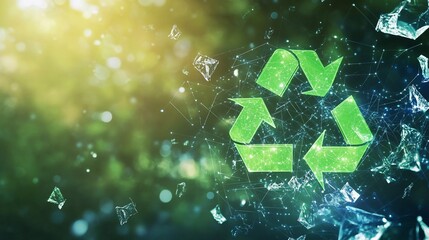 Digital Recycling Concept Representing Sustainability and Environmental Responsibility