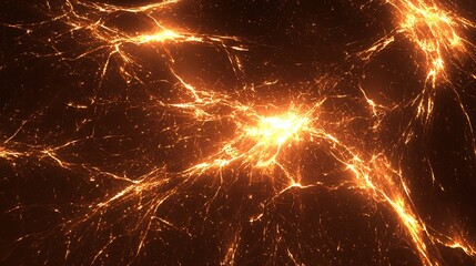 Wall Mural - captivating display of sparks showcasing random symmetry and diffused glow from a high angle creatin