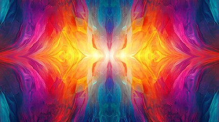 Wall Mural - a striking colorful abstract background featuring dynamic shifting spectrums and ethereal light for 