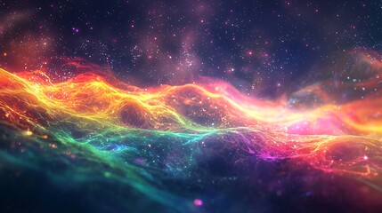 Wall Mural - vibrant and colorful nebula filled with swirling gas and dust creating a mesmerizing celestial canva