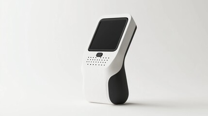 3D render of portable skin scanner tool with tiny screen - toy design, white background 