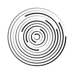 Wall Mural - halftone speed lines circle. geometric art in circle form. round swirl movement symbol. halftone cir