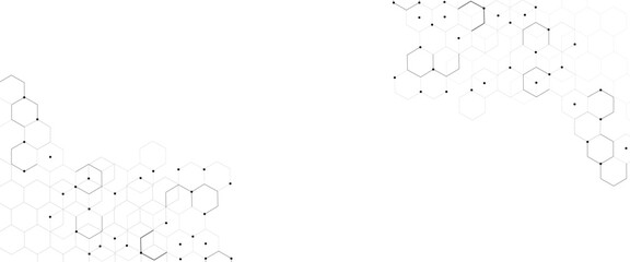 Fototapete - Vector hexagons pattern. Geometric abstract background with simple hexagonal elements. Medical, technology or science design