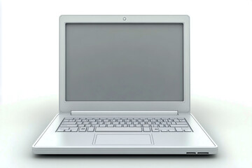 Wall Mural - white laptop computer technology device portable pc notebook screen keyboard mockup for design
