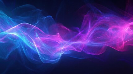 Wall Mural - Abstract background with neon purple and blue wavy lines, glowing effect.