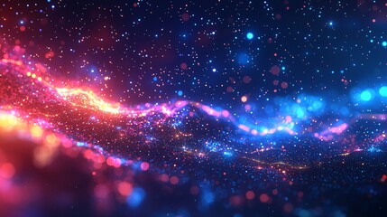 Wall Mural - vibrant colorful light illuminating the darkness of space creating a stunning cosmic scene with beau