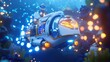 © Shobakh - A futuristic underwater submarine exploring a colorful coral reef environment