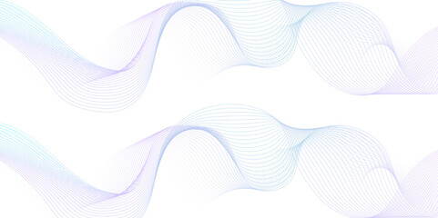 White wave curve lines banner background design. Abstract soft wave lines dynamic flowing purple and blue isolated background. Vector Illustration of the pink pattern of lines. stripes on white.