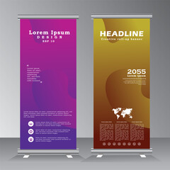 Wall Mural - corporate roll up banner design template for your business, rollup banner design, abstract roll up b