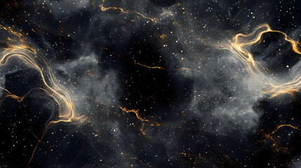 Wall Mural - abstract nebula formations with light lines. cosmic illumination. illustration