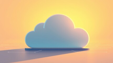 Wall Mural - cloud computing, digital technology, sunset backdrop