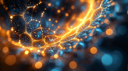 Wall Mural - dazzling glowing orange and blue swirl capturing the essence of surreal dreamlike energy in a stunni