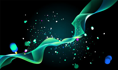 Wall Mural - illustration of abstract stream concept. artificial intelligence. big data, technology, ai, data tra