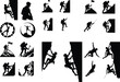 © logodesign11 - Mountain Climber Silhouette Set | Rock Climbing Vector Art Extreme Climbing Poses | Adventure Silhouette Collection