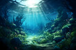 © Trippple - Submerged Underwater Scene with Sunlight Rays