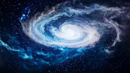 Wall Mural - abstract blue spiral galaxy with bright stars in the deep cosmos