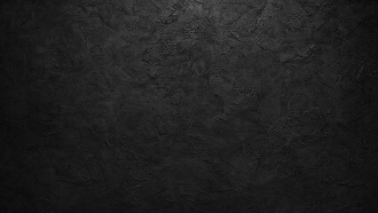 Aufkleber - Dark black  wall with rough texture. The wall is made of concrete and has gray color and is illuminated by light from above in the center