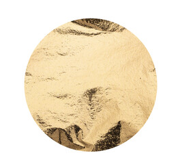 Aufkleber - Circular metallic shape with a polished, golden surface creates a sleek, chic design. Pearlescent gleam and reflective finish add a premium, decorative touch, perfect for modern decor and abstract art