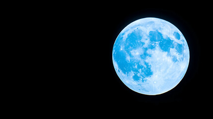 blue full moon in the night sky