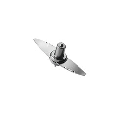 Poster - Floating food processor blade only, solid white background