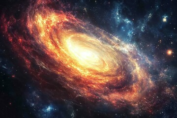 Wall Mural - a ship ventures into a galaxy where the planets and stars are not made of matter but of pure, glowin