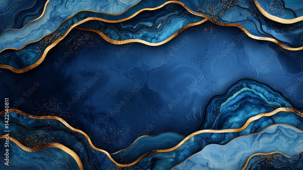 Blue and gold background with a wave-like pattern. The blue and gold ...