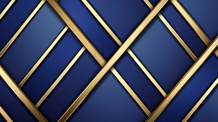 Fototapete - Blue and gold patterned background with gold stripes. The blue and gold stripes are arranged in a way that creates a sense of depth and texture. Scene is elegant and sophisticated