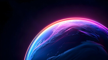 Wall Mural - Digital Illustration of Glowing Earth from Space