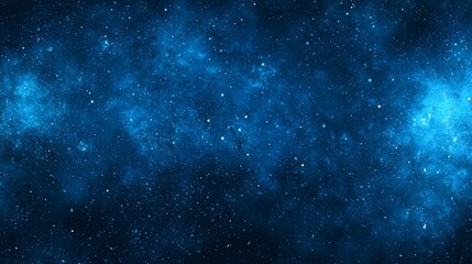 Poster - Blue sky with stars and a galaxy. The stars are scattered throughout the sky, creating a sense of depth and vastness. The blue color of the sky and the stars gives a feeling of calmness