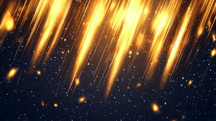 Poster - Bright yellow background with a dark blue sky. The sky is filled with stars and the stars are scattered throughout the sky