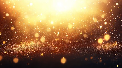Poster - Bright yellow background with a lot of glitter. The glitter is scattered all over the background, creating a sense of movement and energy