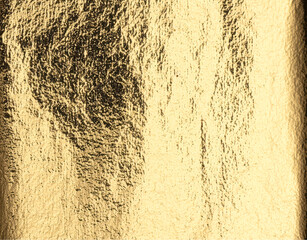Poster - Gold metallic foil background. Shiny golden texture with reflective light, distressed finish, and elegant glow. Treasure-like design with rich yellow highlights and a shimmering effect. High-quality.