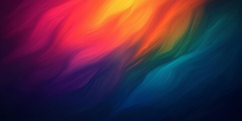 Poster - Colorful background with a blue line in the middle. The background is full of different colors and the blue line is the only solid color