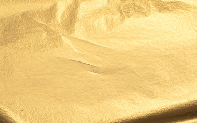 Aufkleber - Gold metallic foil texture with a smooth, creased surface. Shiny, reflective material in warm yellow tones, featuring a subtle shimmer and gloss. Elegant design with a gradient effect, rich in detail.