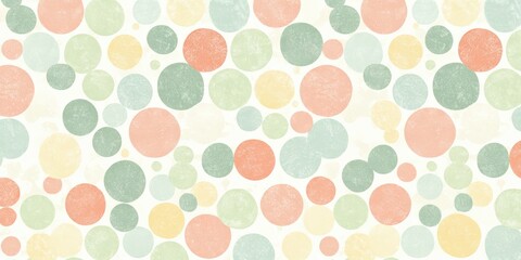 Poster - Colorful pattern of circles is displayed on a white background. The circles are of various sizes and colors, creating a vibrant and playful atmosphere. Concept of fun and creativity