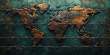 A world map covered by barbed wire, symbolizing the rise of protectionism in global trade due to trade wars.
