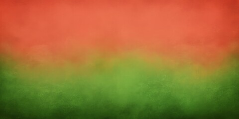 Poster - Green and red background with a blurry, smudged look. The colors are vibrant and the background is filled with smoke