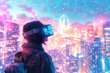 Wall Mural - a virtual world is created where users can build their ideal lives, but when the virtual world start