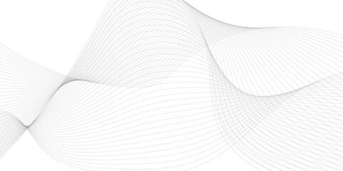 Wall Mural - vector wavy grey lines flowing smooth digital futuristic technology curve ocean black gradient color