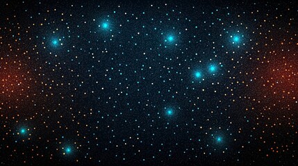 Poster - Starry night sky with a blue and orange background. The stars are shining brightly and the sky is filled with them