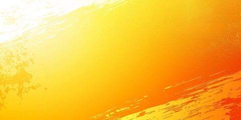 Poster - Yellow and white background with a brush stroke effect. The brush strokes are orange and white. The background is the main focus of the image