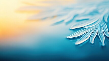Wall Mural - a detailed shot of a single water droplet on a blue background, featuring a slightly blurred backgro